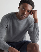 Men's Oxford Round Neck Cashmere Jumper Ash Grey