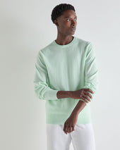 Men's Oxford Round Neck Cashmere Jumper Mint Green