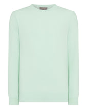 Men's Oxford Round Neck Cashmere Jumper Mint Green