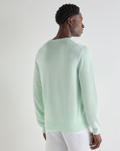 Men's Oxford Round Neck Cashmere Jumper Mint Green