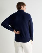 Men's Knightsbridge Full Zip Cashmere Jumper Deep French Blue