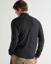 Men's Knightsbridge Full Zip Cashmere Jumper Deep Charcoal Grey