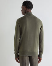 Men's Knightsbridge Full Zip Cashmere Jumper Olive Green