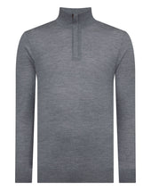 Men's Regent Fine Gauge Cashmere Half Zip Jumper Graphite Grey