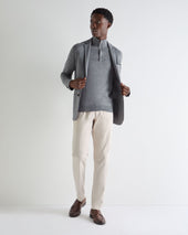 Men's Regent Fine Gauge Cashmere Half Zip Jumper Graphite Grey