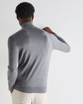 Men's Regent Fine Gauge Cashmere Half Zip Jumper Graphite Grey