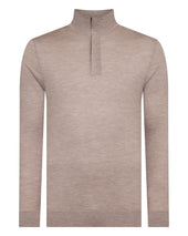 Men's Regent Fine Gauge Cashmere Half Zip Jumper Soft Taupe Brown