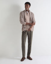 Men's Regent Fine Gauge Cashmere Half Zip Jumper Soft Taupe Brown