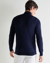 Men's Regent Fine Gauge Cashmere Half Zip Jumper Summer Navy Blue