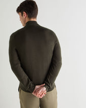 Men's Hyde Fine Gauge Cashmere Full Zip Jumper Arabica Khaki Green