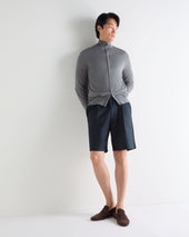 Men's Hyde Fine Gauge Cashmere Full Zip Jumper Graphite Grey