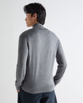 Men's Hyde Fine Gauge Cashmere Full Zip Jumper Graphite Grey