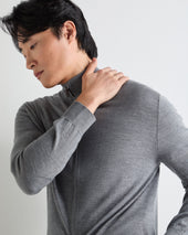Men's Hyde Fine Gauge Cashmere Full Zip Jumper Graphite Grey