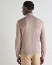 Men's Hyde Fine Gauge Cashmere Full Zip Jumper Soft Taupe Brown