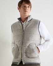 Men's Mall Reversible Cashmere Gilet Ash Grey