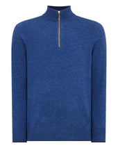 Men's Carnaby Half Zip Cashmere Jumper Bright Denim Blue