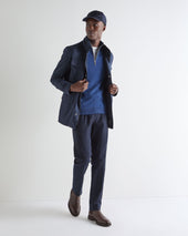 Men's Carnaby Half Zip Cashmere Jumper Bright Denim Blue