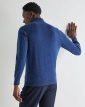 Men's Carnaby Half Zip Cashmere Jumper Bright Denim Blue