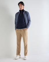 Men's Carnaby Half Zip Cashmere Jumper Deep French Blue