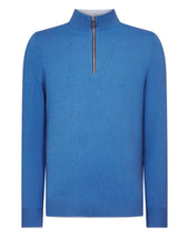 Men's Carnaby Half Zip Cashmere Jumper Sunshine Blue