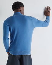 Men's Carnaby Half Zip Cashmere Jumper Sunshine Blue