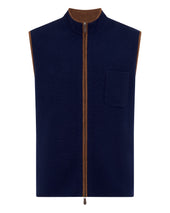 Men's Shaftesbury Cashmere Gilet Deep French Blue