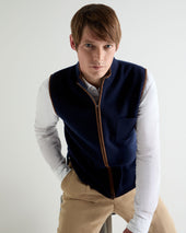 Men's Shaftesbury Cashmere Gilet Deep French Blue