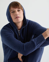 Men's Ladbroke Cashmere Hoodie Bright Denim Blue