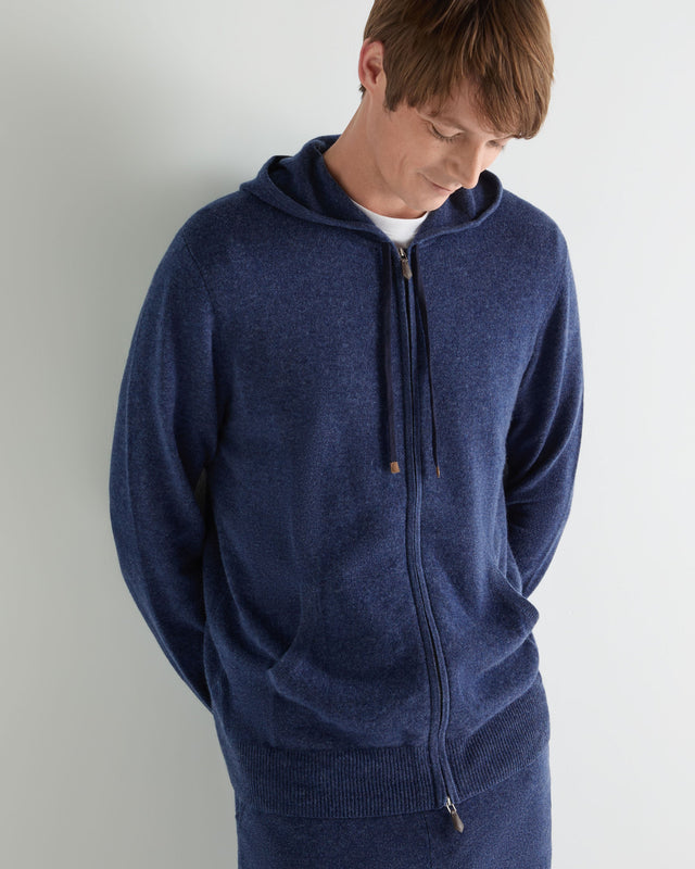 Men's Ladbroke Cashmere Hoodie Bright Denim Blue