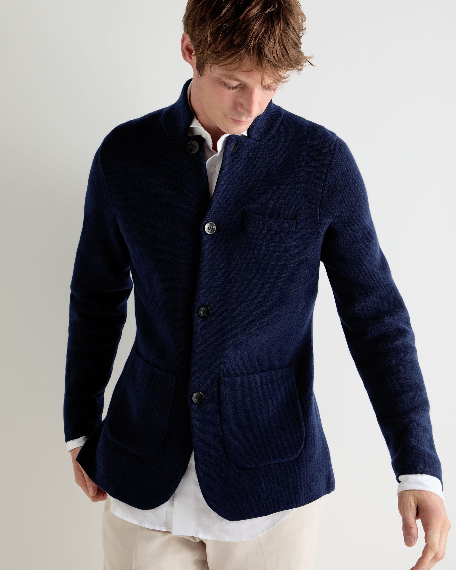 Men's Grosvenor Milano Cashmere Jacket Deep French Blue