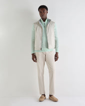 Men's Albemarle Cable Half Zip Cashmere Jumper Mint Green