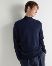 Men's Mayfair Turtle Neck Cashmere Jumper Deep French Blue
