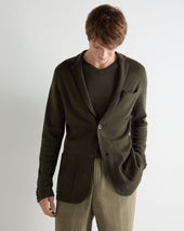 Men's Marlborough Fine Gauge Cashmere Jacket Arabica Khaki Green