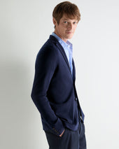 Men's Marlborough Fine Gauge Cashmere Jacket Summer Navy Blue