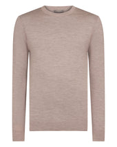 Men's Covent Fine Gauge Cashmere Round Neck Jumper Soft Taupe Brown