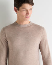 Men's Covent Fine Gauge Cashmere Round Neck Jumper Soft Taupe Brown