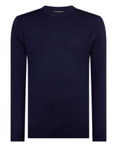 Men's Covent Fine Gauge Cashmere Round Neck Jumper Summer Navy Blue