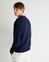 Men's Greenwich Cashmere Polo Shirt Deep French Blue