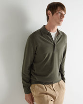 Men's Greenwich Cashmere Polo Shirt Olive Green