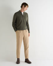 Men's Greenwich Cashmere Polo Shirt Olive Green