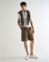 Men's Polzeath Cotton Cashmere Polo T-Shirt Fumo Grey