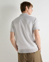 Men's Polzeath Cotton Cashmere Polo T-Shirt Fumo Grey