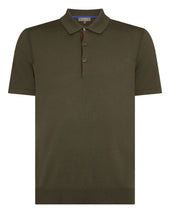 Men's Polzeath Cotton Cashmere Polo T-Shirt Khaki Green