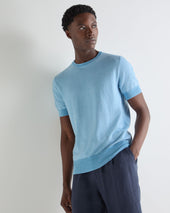 Men's Newquay Cotton Cashmere T-Shirt Cornflower Blue