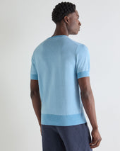 Men's Newquay Cotton Cashmere T-Shirt Cornflower Blue