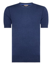 Men's Newquay Cotton Cashmere T-Shirt Dark Denim Blue