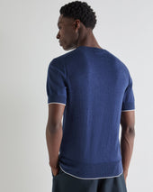 Men's Newquay Cotton Cashmere T-Shirt Dark Denim Blue