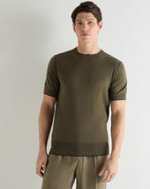 Men's Newquay Cotton Cashmere T-Shirt Khaki Green