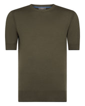 Men's Newquay Cotton Cashmere T-Shirt Khaki Green