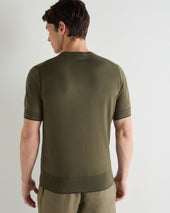 Men's Newquay Cotton Cashmere T-Shirt Khaki Green